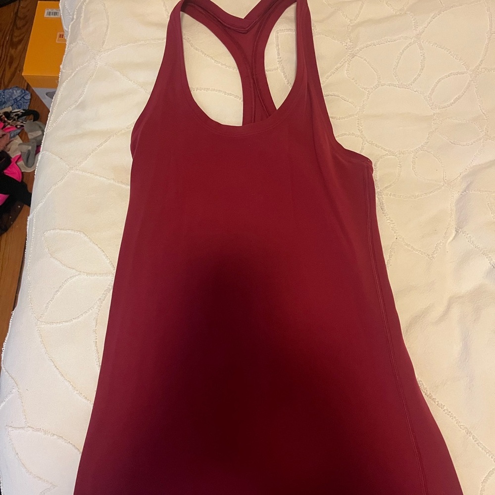 Lululemon Athletica Red Fitted Backless Tank Top